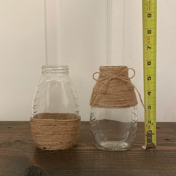 Rustic Rope Wrap Jars | Set of 2 - Picture 5 of 5